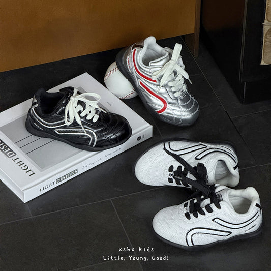 Boys Autumn Bottom Rubber Velcro Design Stable Bare Children's Sports Shoes