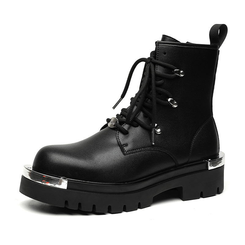 Male Trendy High Top Retro British Style Boots