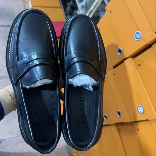 Men's Genuine Fashion Trendy Autumn First Layer Cowhide Breathable Thick Bottom Loafers/doug Shoes