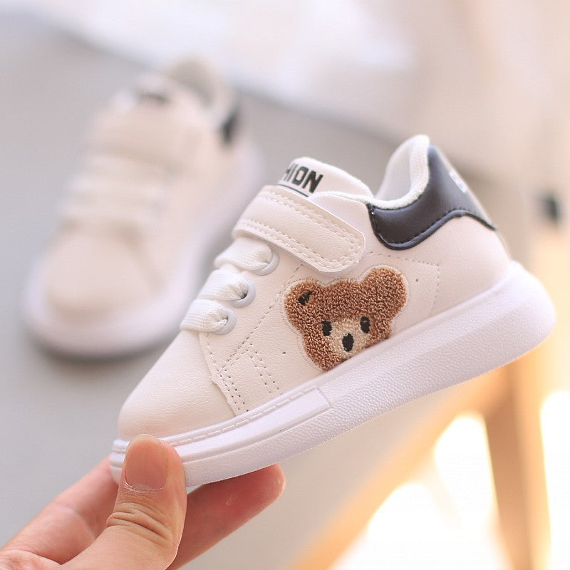 Children's Boys Fashion Soft Bottom Trendy White Kid's Sneakers