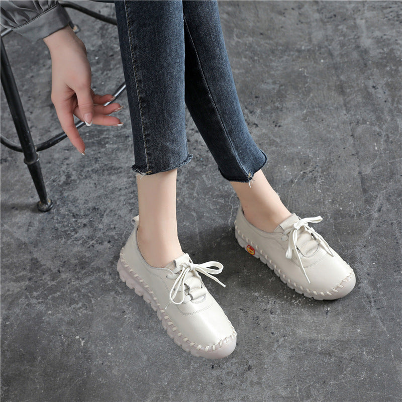 Women's Hole Genuine Comfortable Soft Soled Flats Women's Casual Shoes