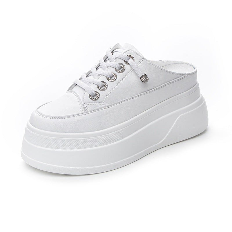 Women's Spring Thick Bottom Sports Breathable Mesh White Women's Casual Shoes