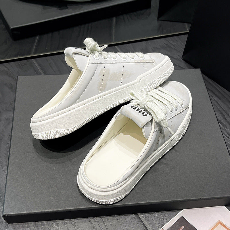 Women's Half Outer Wear Leisure Sports Platform Retro Slippers