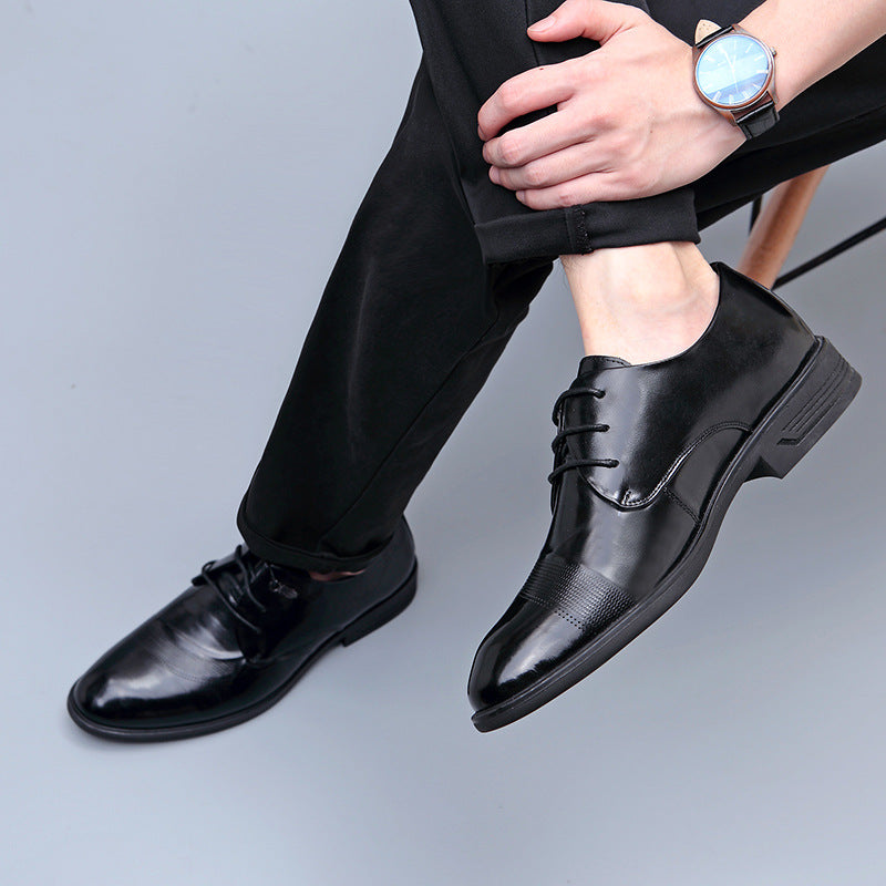 Men's First Layer Cowhide Business Formal Authentic Leather Shoes