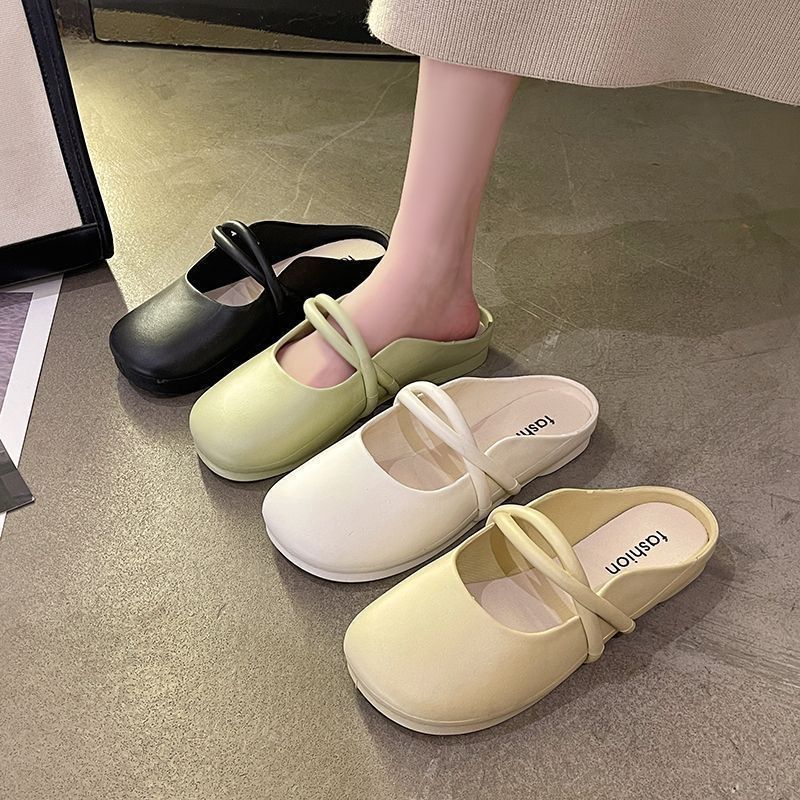 Women's Semi Korean Style Slip-on Lofter Mary Jane Non Slip Sandals