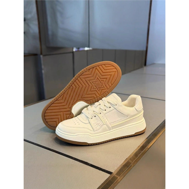 Men's Platform Versatile White Korean Soft Bottom Sports Men's Business Leather Shoes