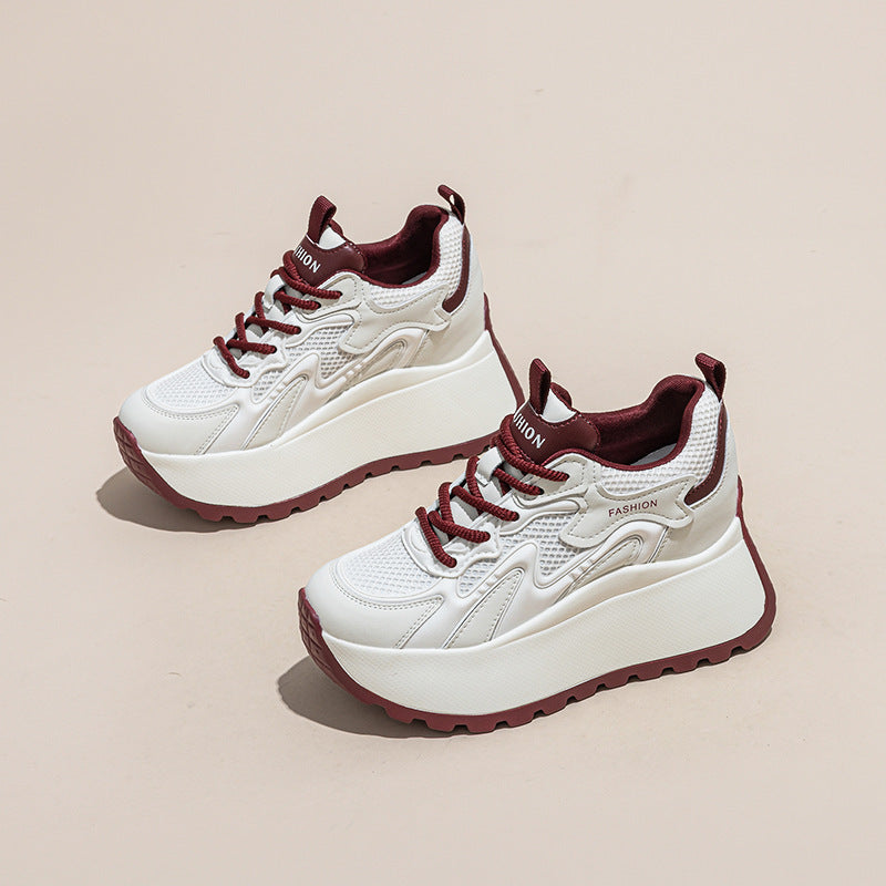 Women's Small Dad Fashionable Platform Mesh Surface Breathable Height Increasing Men's Shoes