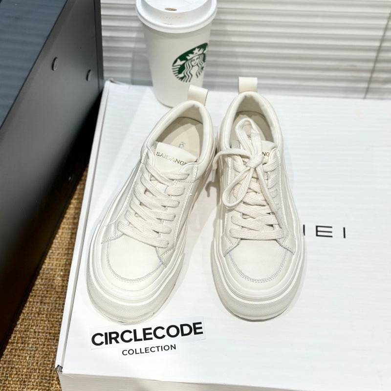 Women's Ni Thick Bottom White Spring Versatile Women's Casual Shoes