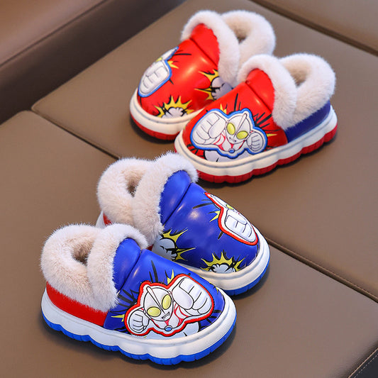 Cotton Warm Fur Waterproof Thick Bottom Kid's Shoes