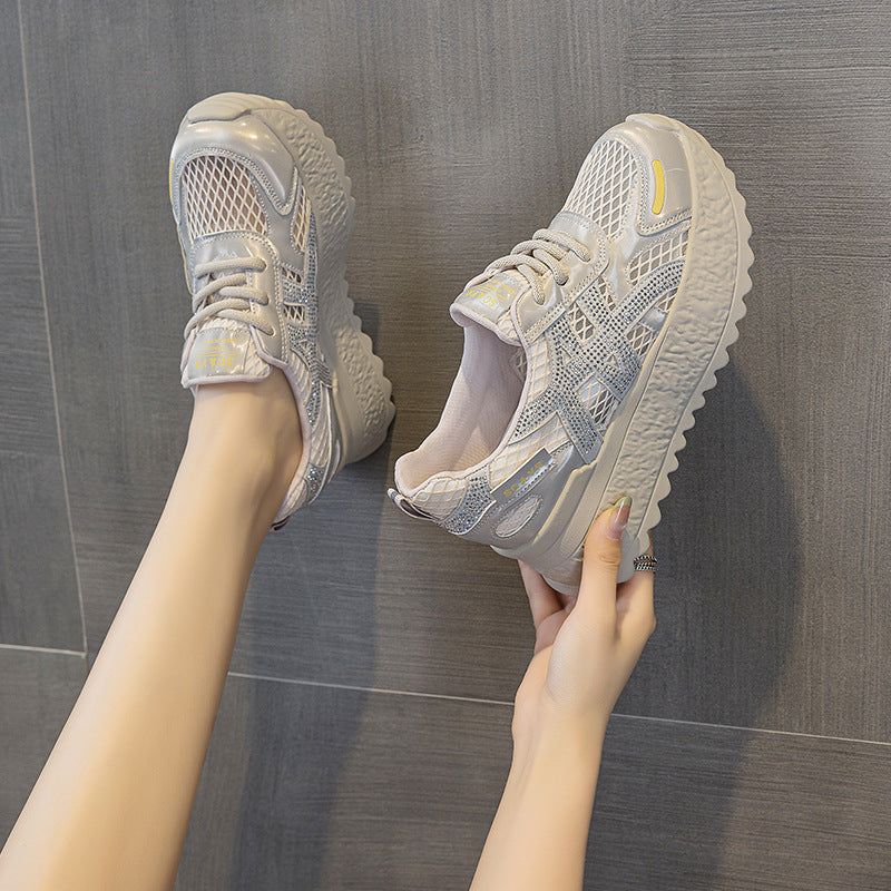 Women's Sports Summer Breathable Small Hidden Platform Sneakers