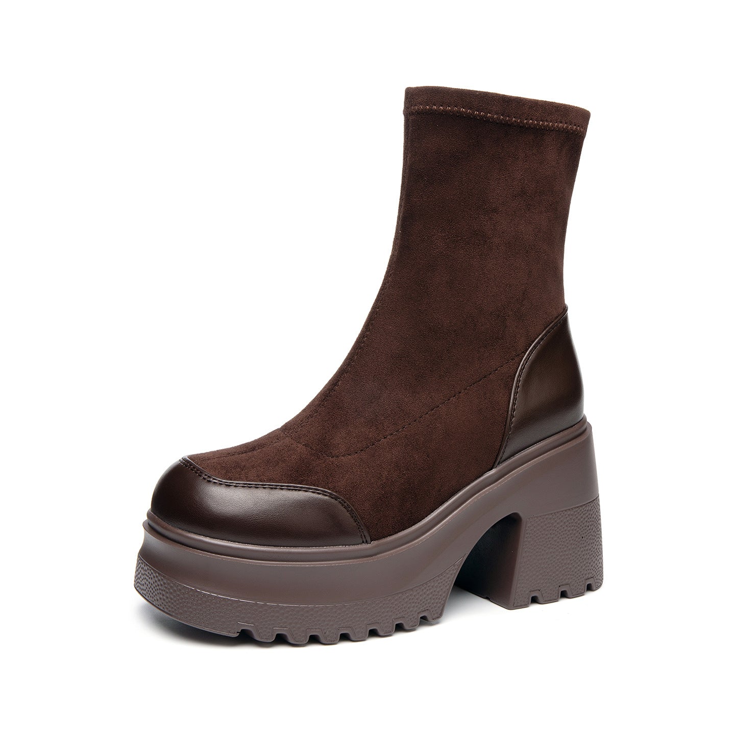 Women's Stretch Autumn Platform Speed Trainer Socks Women's Leather Boots