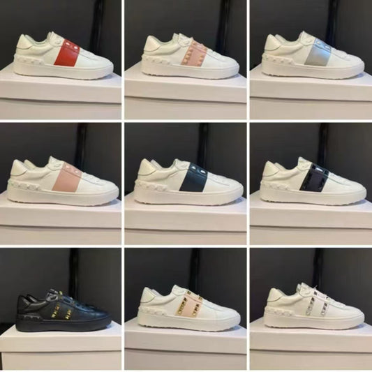 Women's & Men's V Home Real Rivet White Couple Women's Canvas Shoes