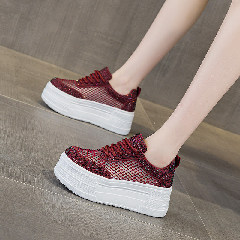 Women's Hot Rhinestone White Summer Versatile Women's Casual Shoes