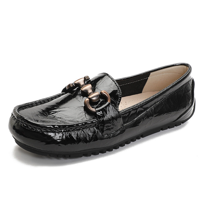 Women's Cowhide Comfortable Slip-on Flat Spring Breathable Men's Shoes