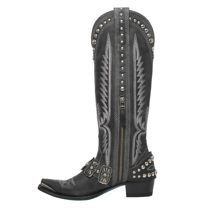 Women's Miller Retro Western Competitive Denim Women's Leather Boots
