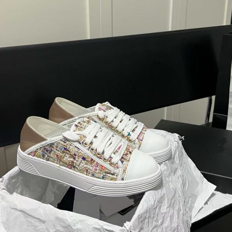 Women's Mi Classic Style Rhombus Two-way Wear Color Matching Women's Casual Shoes