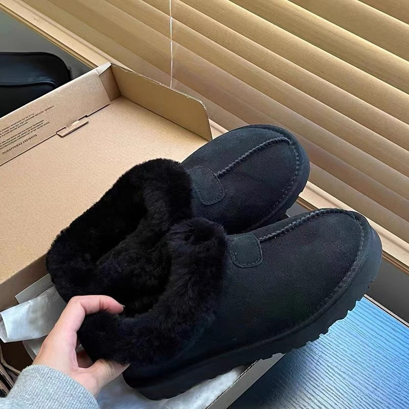 Women's Fur Integrated Thickened Warm Slugged Bottom Boots