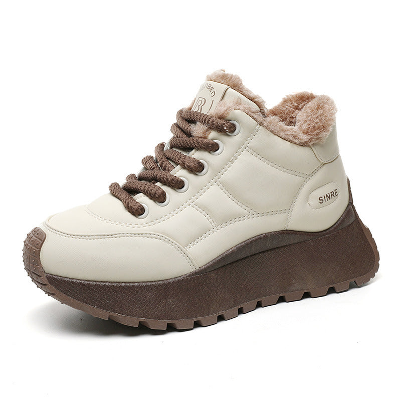 Winter Platform Cotton Fleece-lined Warm Hight Increasing Sneakers