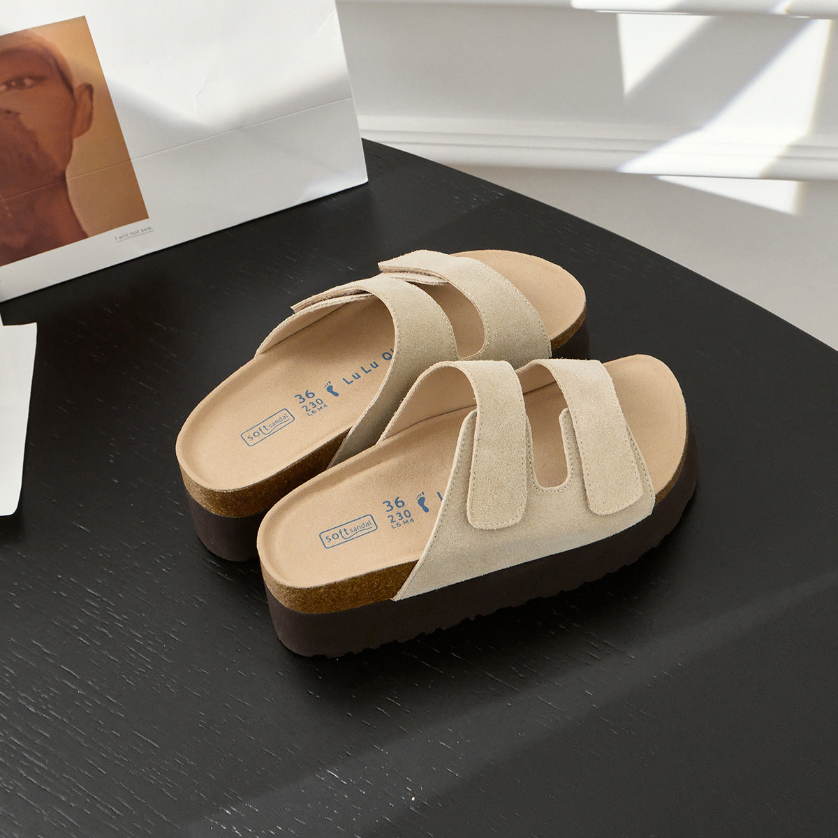 Women's Thick-soled Summer Retro Velcro Soft Bottom Slippers