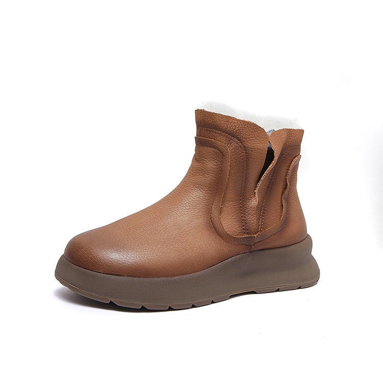 Women's Platinum Genuine Cotton Winter Round Toe Boots