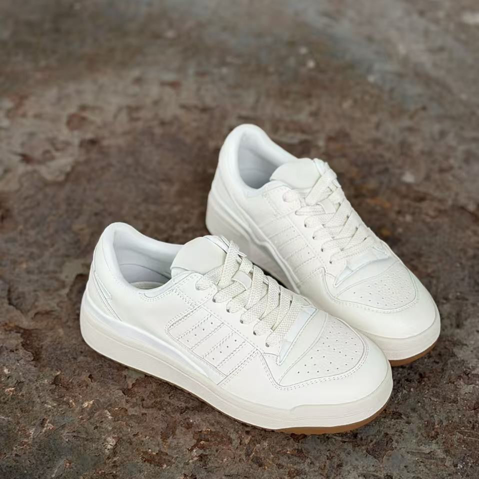 Women's Three Bars Round Toe Board Spring Small Women's Casual Shoes