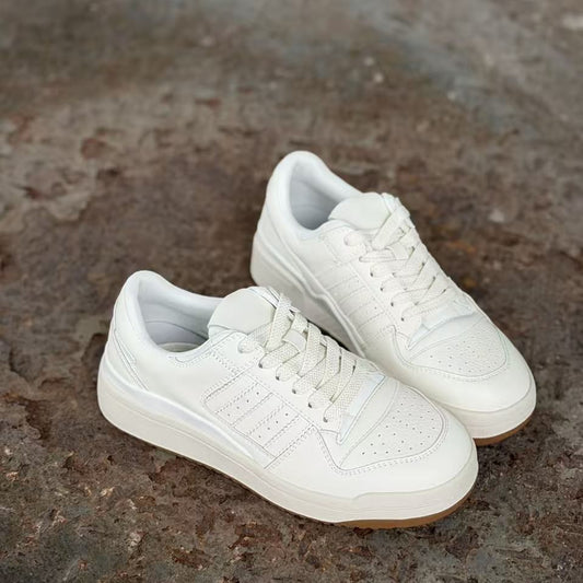 Women's Three Bars Round Toe Board Spring Small Women's Casual Shoes