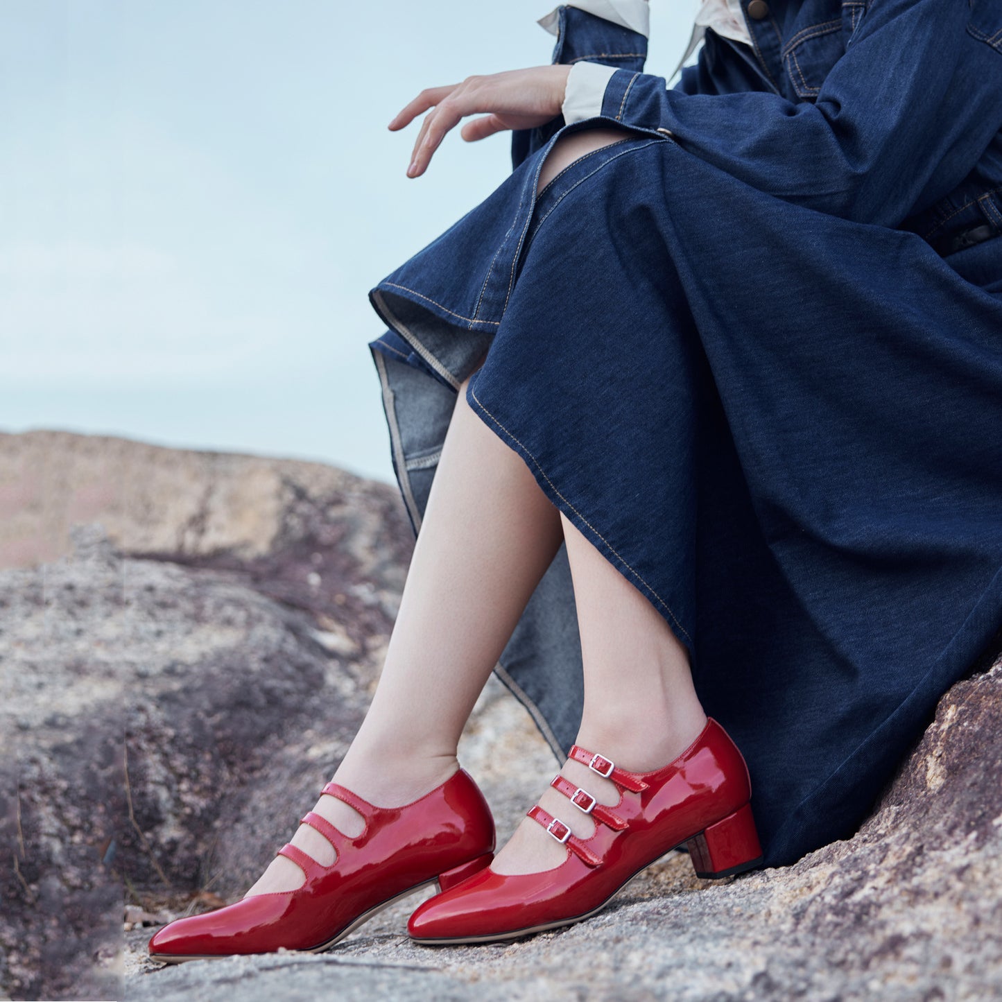 Women's & Men's Hull Buckle Mary Jane Chunky Low-cut Men's Shoes