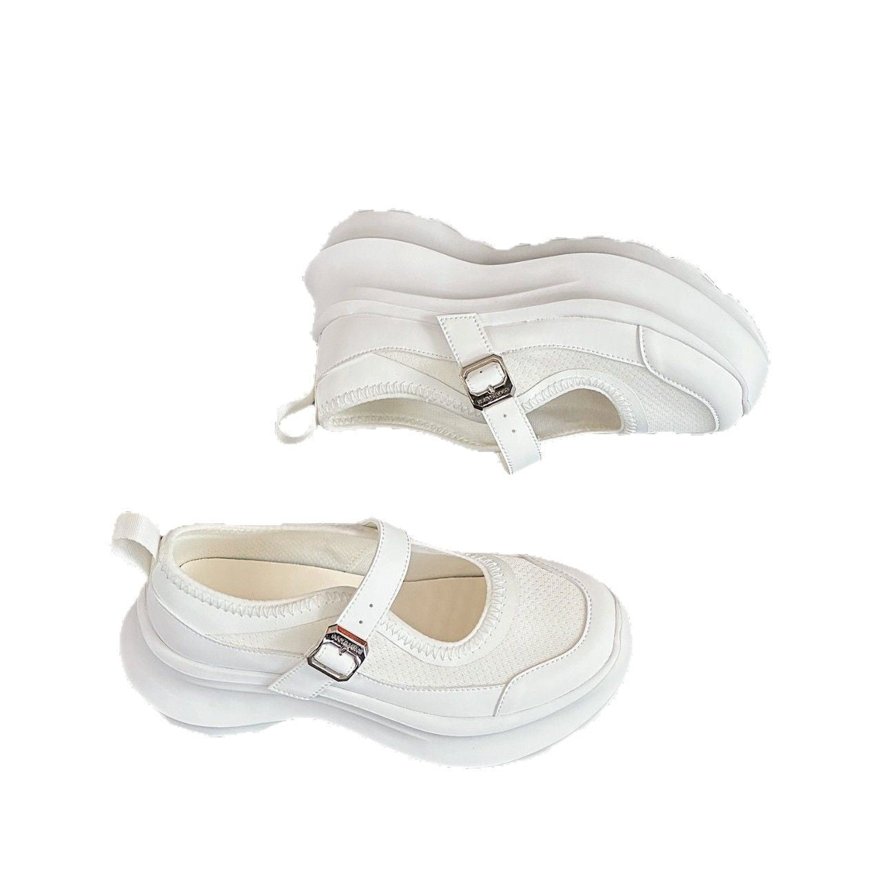 Women's Mesh Breathable Thick Bottom Increased Mary Women's Casual Shoes