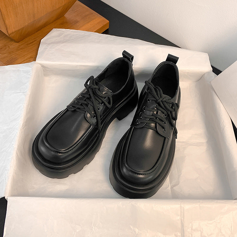 Women's British Style Spring Platform Pumps Genuine Women's Shoes