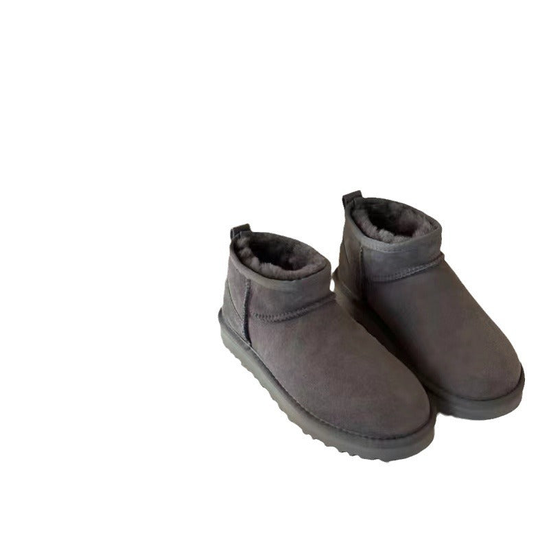Classic Warm Sheepskin Fur Integrated Couple Snow Boots