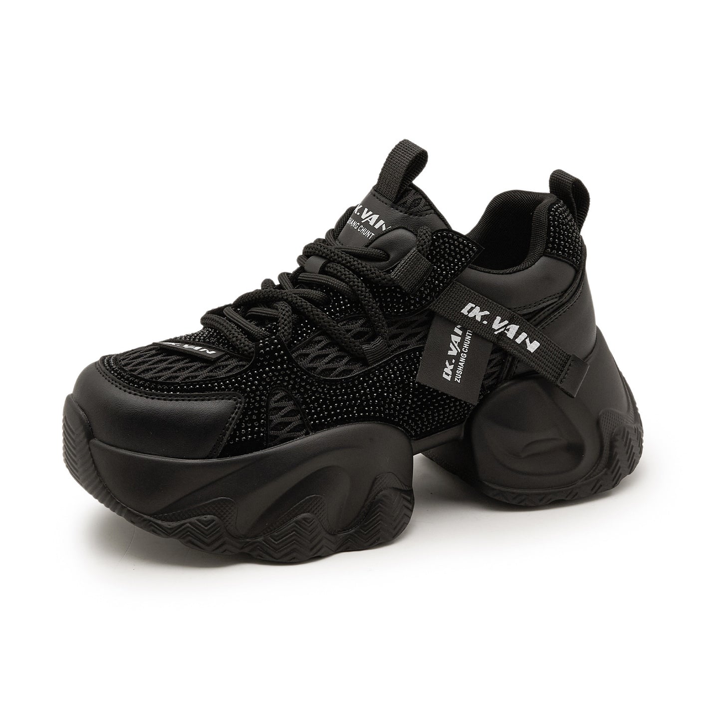 Goods Mesh Breathable Rhinestone Dad Female Casual Shoes