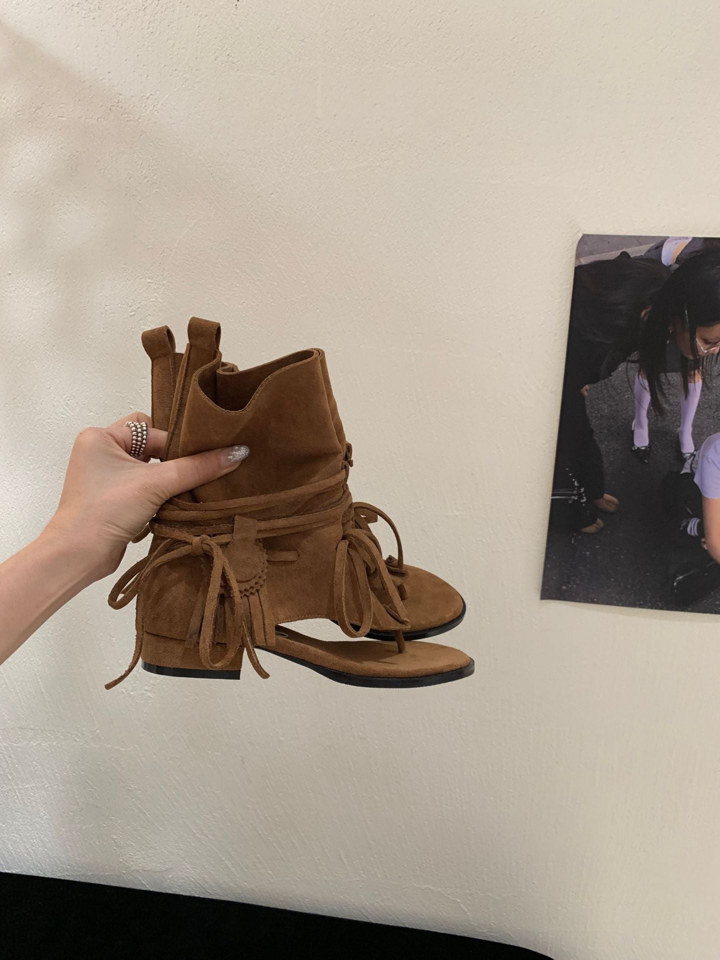 Women's Flat Toe Ring Height Increasing Insole Sandals