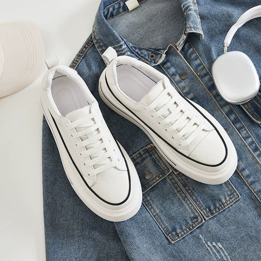 Men's White Summer Korean Style Platform Hight Increasing Men's Shoes