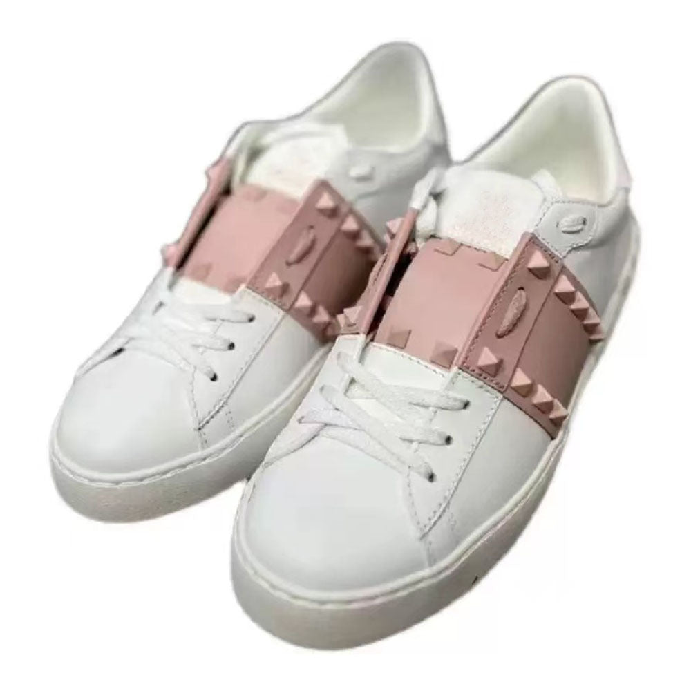 Men's & Women's Rivet Color Matching White Daily Couple Sier Men's Board Shoes