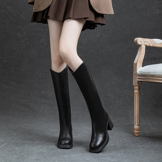 High Long Winter Fashion Thick Bottom Heels
