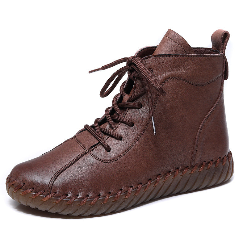 Ankle First Layer Cowhide Mother Beef Tendon Soft Bottom Women's Leather Boots