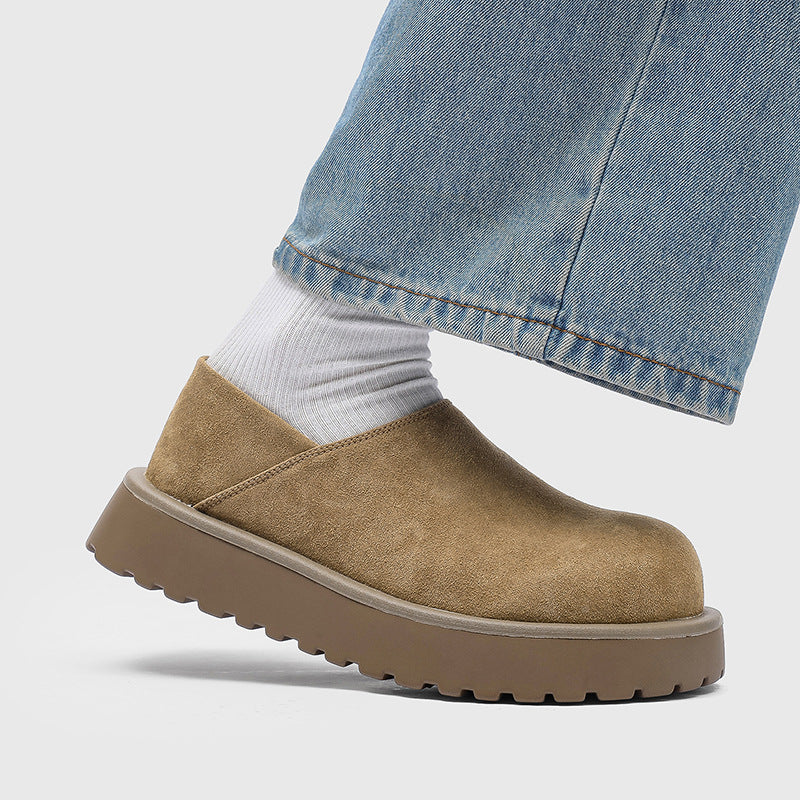 Men's Mules Big Toe Lazy Slip On Loafers/doug Shoes