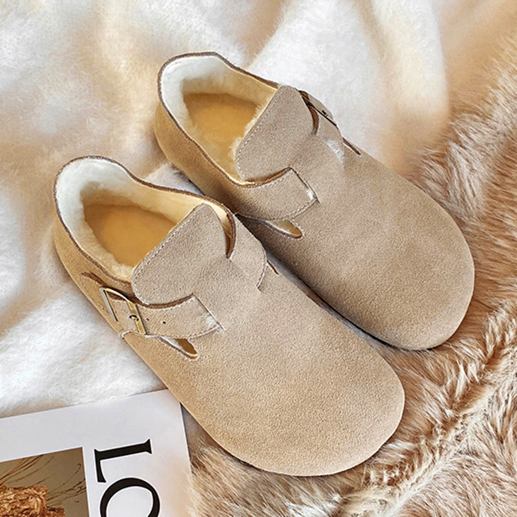 Women's Fleece-lined Thickened Warm Cotton Feeling Genuine Fluffy Women's Shoes
