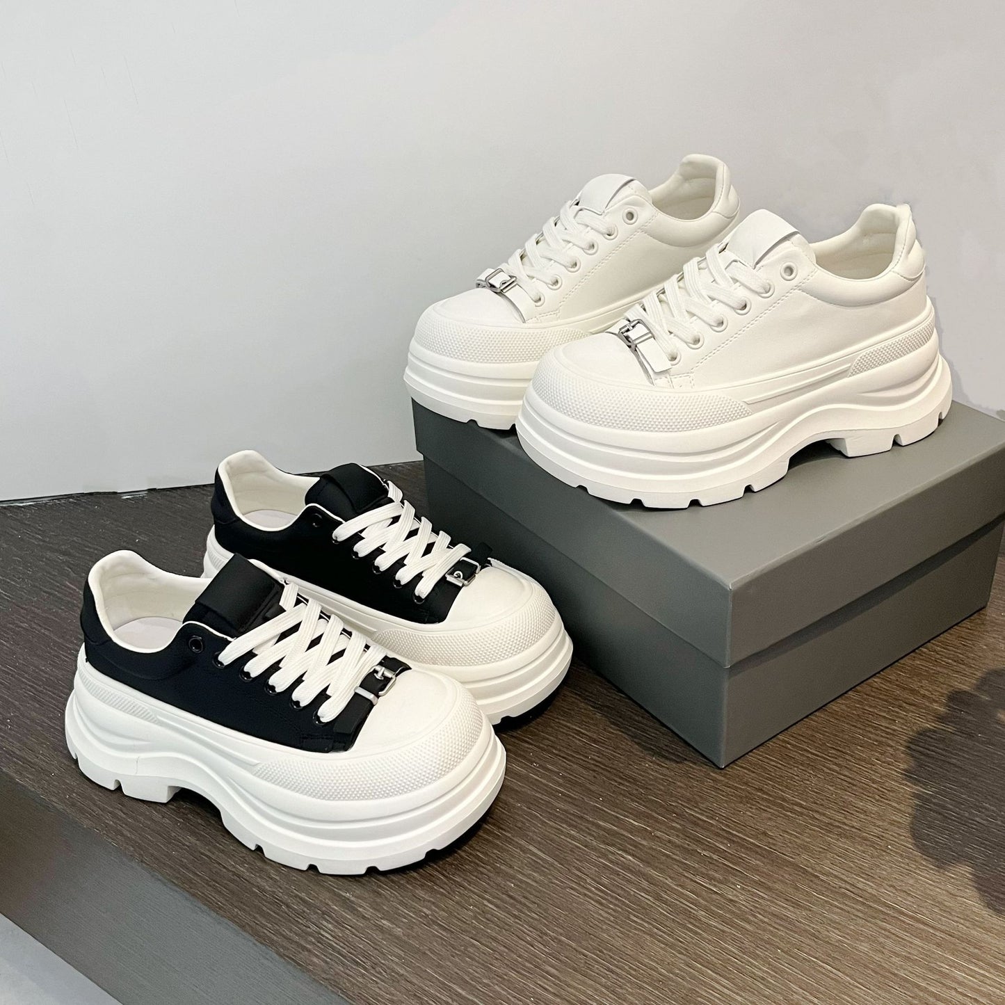 Women's Increasing Korean Style Platform Lace Up Women's Casual Shoes