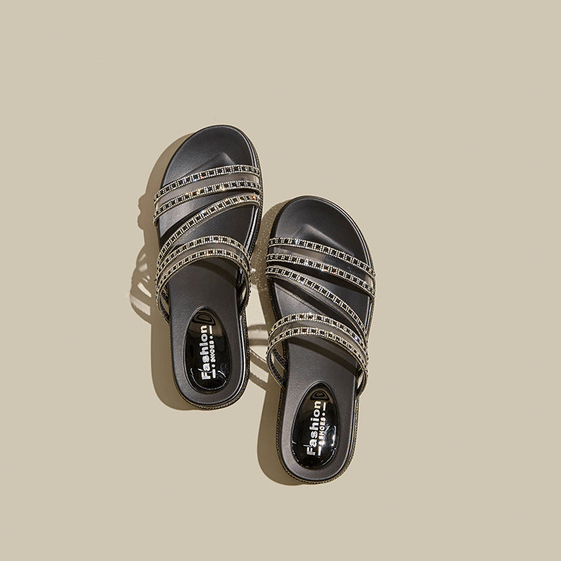 Women's Wear Thick Bottom Beach Korean Style Slippers