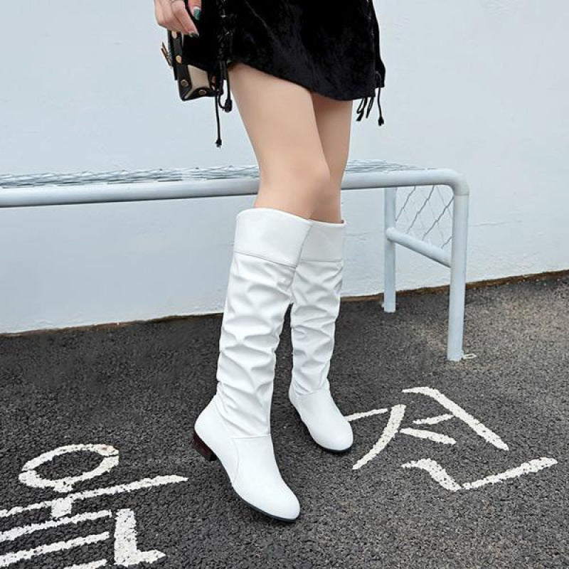 Women's Style Thin Spring Flat High Stretch Boots