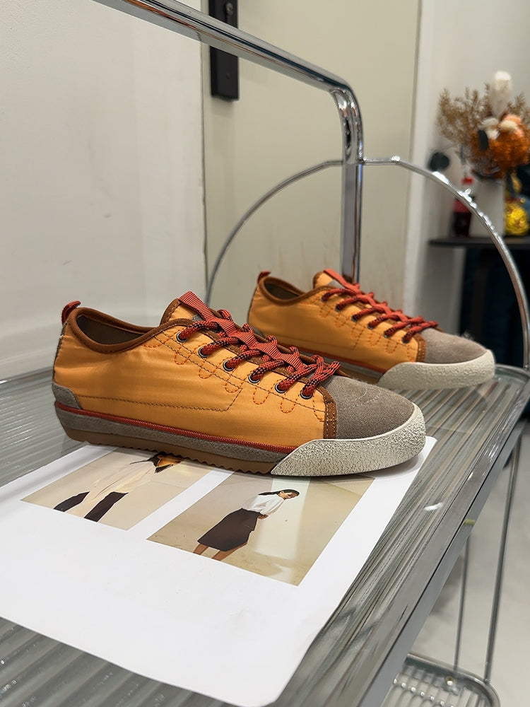 Women's Versatile Color Matching Cross Low-cut Fashion Round Toe Board Comfortable Women's Casual Shoes