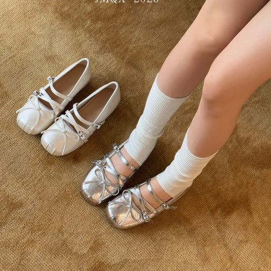Women's Pointed Toe Mary Jane Slip-on Shallow Mouth Pumps Leather Shoes