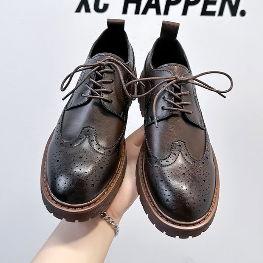 Versatile Men's Summer British Style Brogue Men's Business Leather Shoes