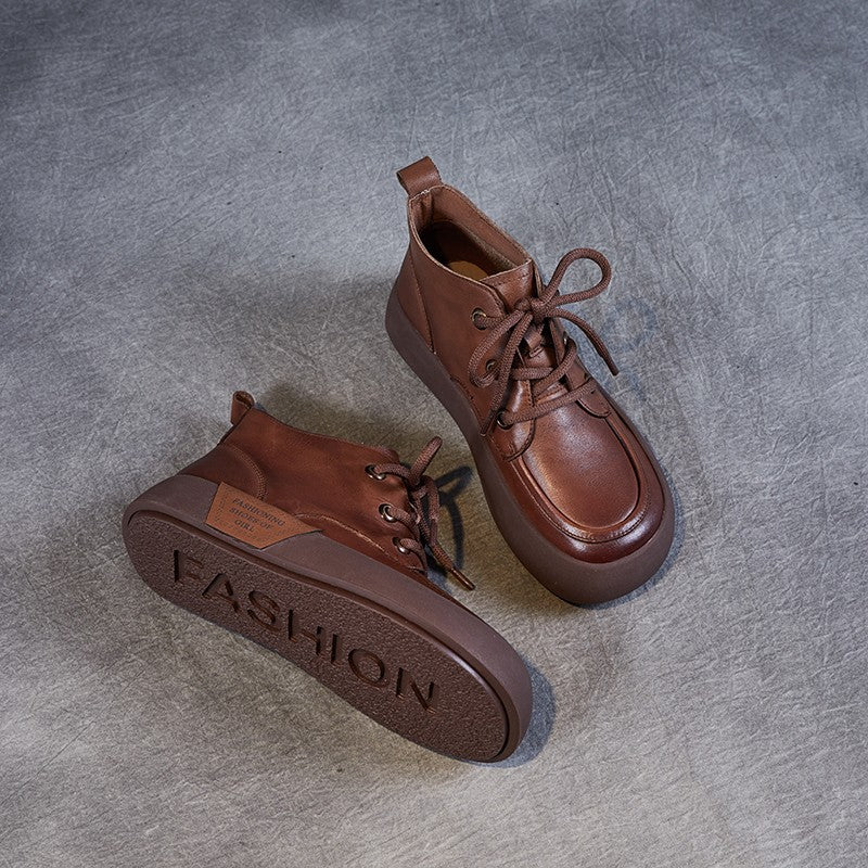 Women's Booties Flat Retro Round Head Female Boots