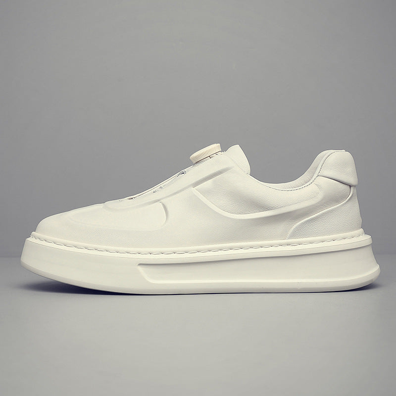 Men's Top Layer Cowhide Korean Style Trendy Men's Board Shoes