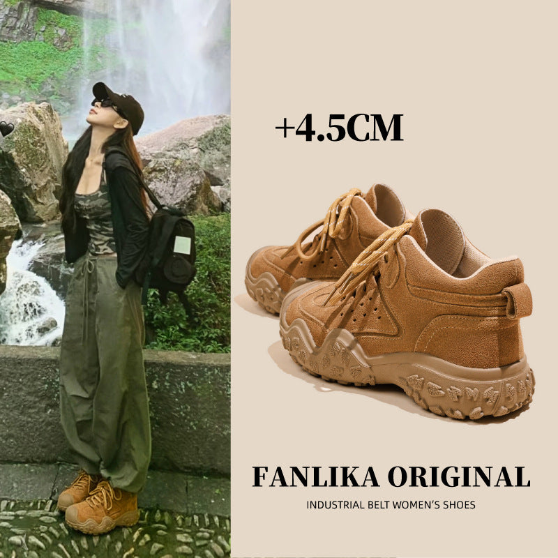 Women's Mountaineering Short British Style Martin Platform Canvas Shoes
