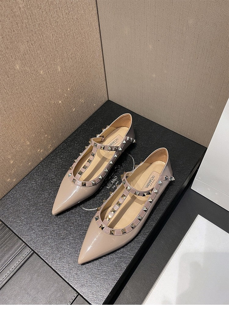 Women's Spring Pointed Toe Breathable Viscose Black Sneakers