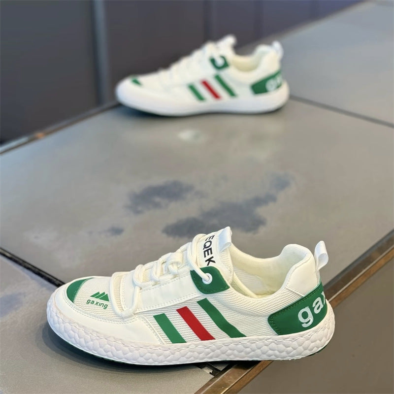 Men's Surface Breathable Lace Up Fashion Board Flat Casual Shoes