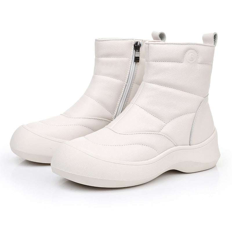 Women's Retro Soft Bottom Thick Autumn Genuine Snow Boots